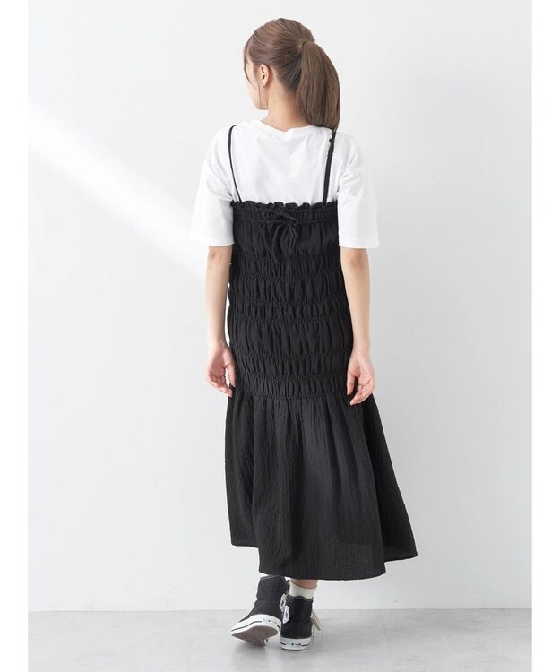 earth music&ecology ２ｗａｙシャーリングキャミワンピース Black