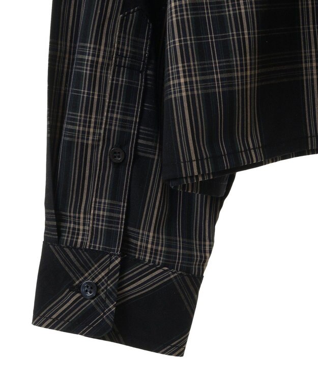 AMERICAN HOLIC イージーケアショート丈チェックシャツ Black