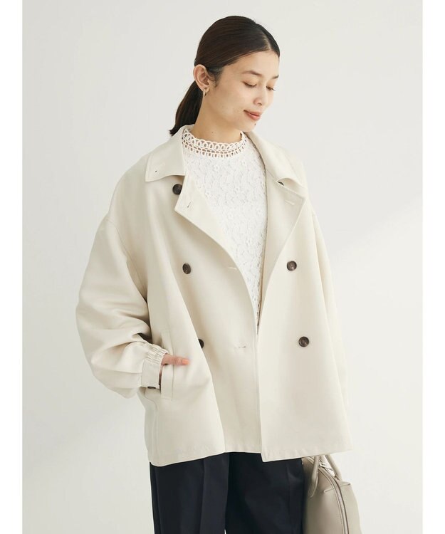 Green Parks ・ＥＬＥＮＣＡＲＥ　ＤＵＥ　ミドル丈トレンチコート Ivory