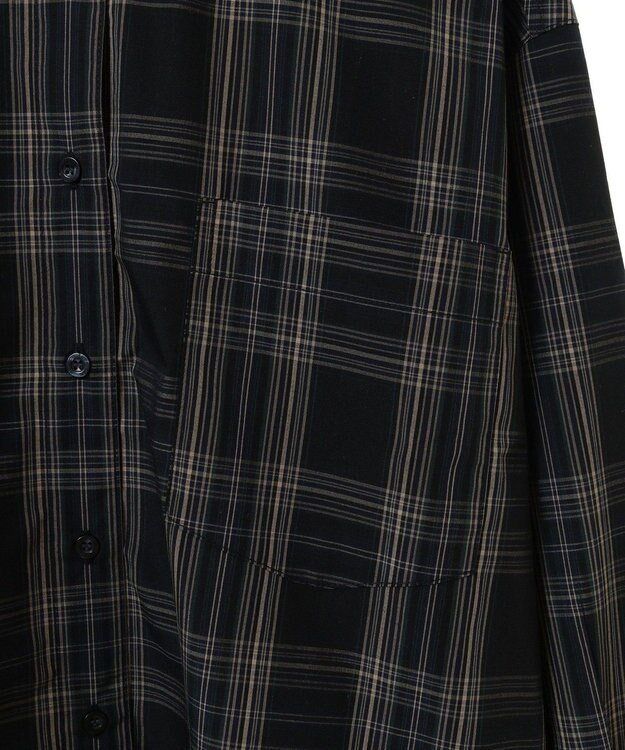 AMERICAN HOLIC イージーケアショート丈チェックシャツ Black