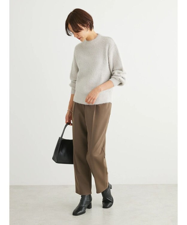 Green Parks フェザーモックネックニットプルオーバー Light Gray