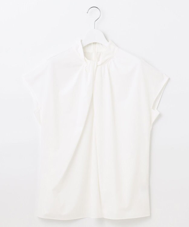 自由区 L 【洗える】ストレッチタイプライター ブラウス アイボリー系