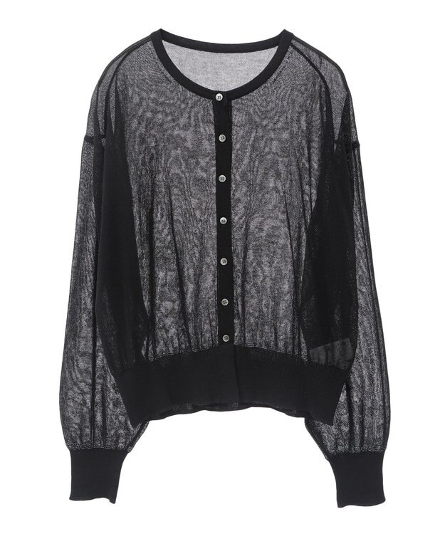 earth music&ecology 【予約】接触冷感シアークルーニットカーディガン ブラック