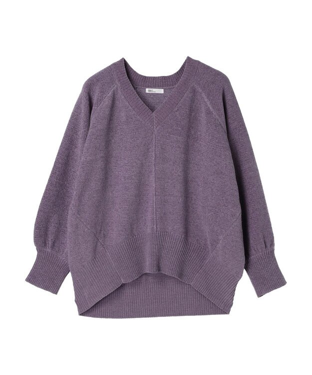 CRAFT STANDARD BOUTIQUE 洗えるコードモールＶネックプルオーバー Purple