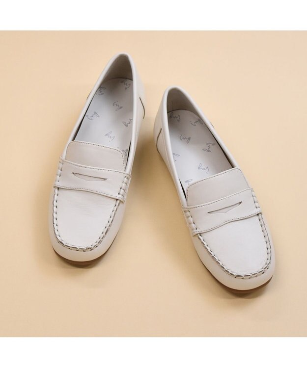 ing <ing>【WEB限定】【サスティナブルシリーズ】モカコインローファー アイボリー