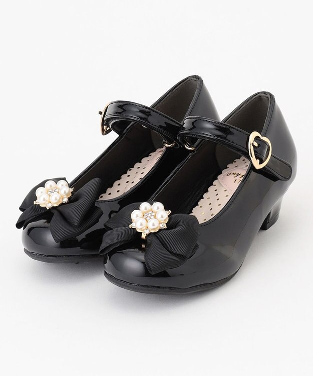 ANY KIDS エナメル ヒール パンプス ブラック