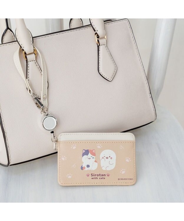 Mother garden しろたん リール付きパスケース 《with cats》 単品 with cats