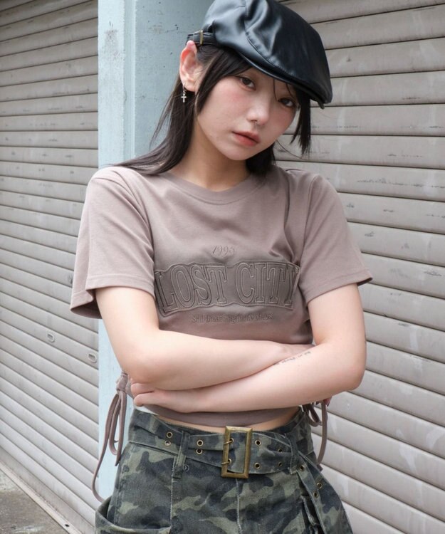 WEGO スプレーロゴドロストちびT グレー