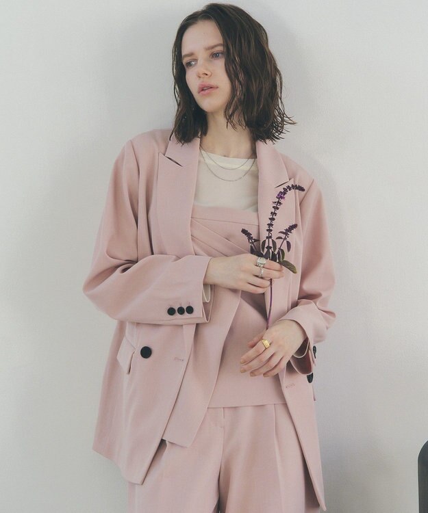 YECCA VECCA ロングテーラードジャケット Pink