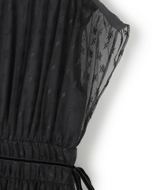 23区 【APPLAUDIR】シャーリングカットチュール ドレス ブラック系