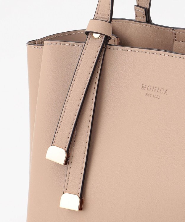 LA BAGAGERIE 【MONICA】ボウタイリボンハンドバッグ グレージュ