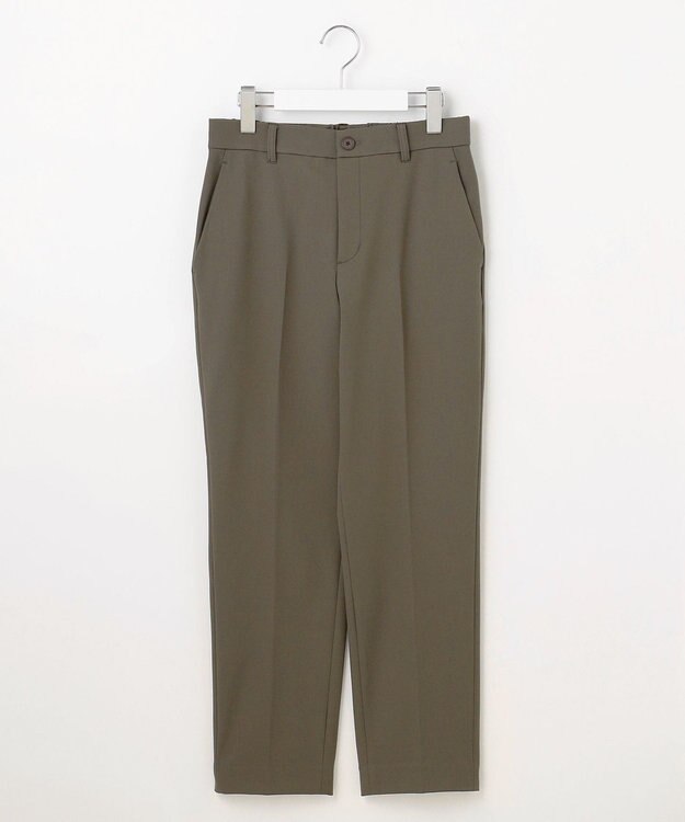 自由区 【撥水加工・洗える】TRギャバ裏起毛テーパード パンツ ダークカーキ