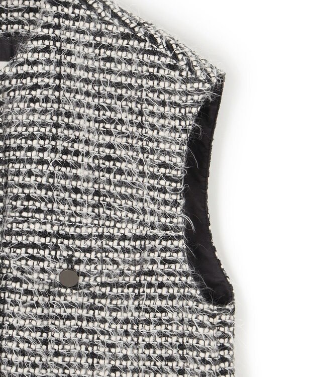 ICB フェザーツイード ベスト オフホワイト×ブラック系