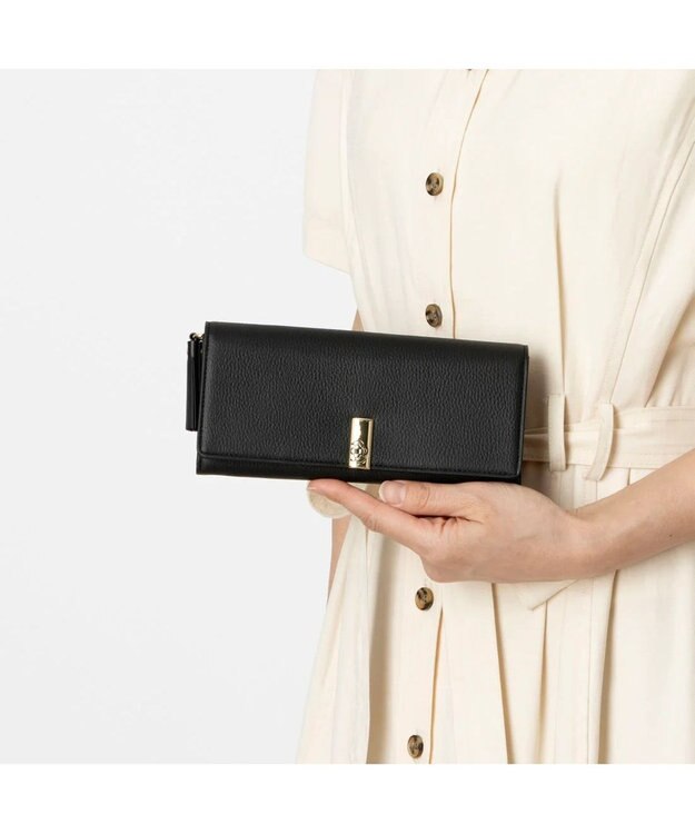 CLATHAS エクセ かぶせ長財布 ブラック