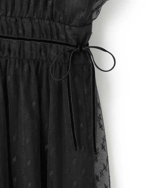 23区 【APPLAUDIR】シャーリングカットチュール ドレス ブラック系