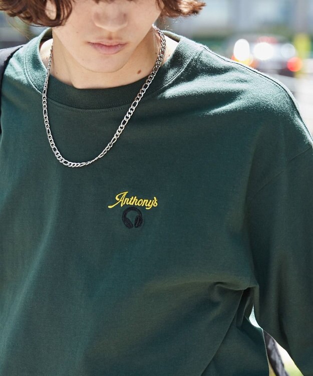 WEGO 【ユニセックス着用ITEM/綿100%/SMLサイズ展開】リラックスフィットワンポイントT（S） ダークグリーン