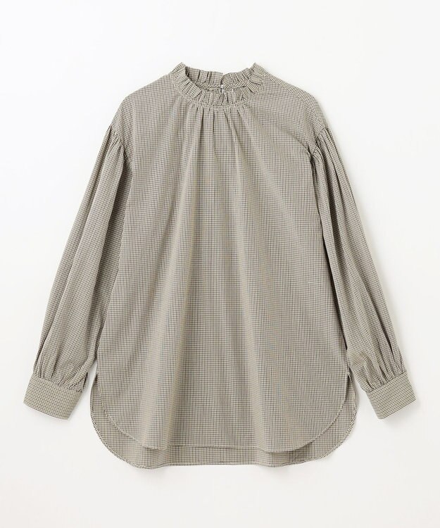 ANY 【UVカット/抗菌防臭/速乾】エニィファンクション　フリルモックブラウス ガンクラブチェック