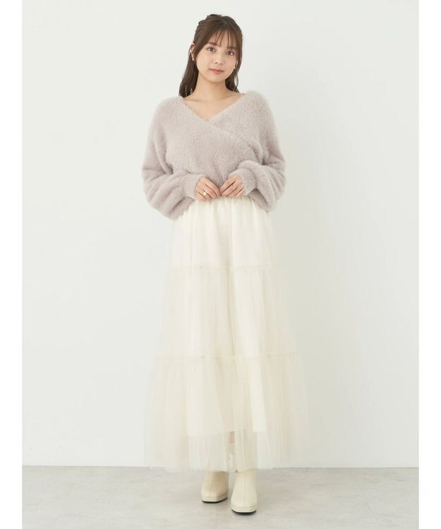 earth music&ecology ファークロスニットプルオーバー Lavender