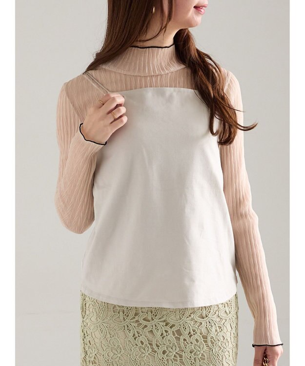 Te chichi 前後2WAYサテン&スムースキャミソール グレー