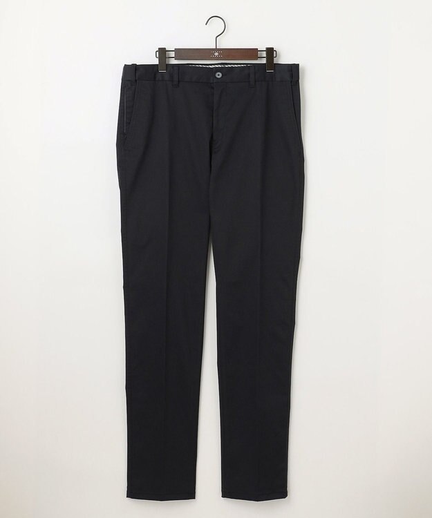 JOSEPH ABBOUD 【キングサイズ・ウェストも伸びる！/JAPANファブリック/ストレッチ】ハイパワーサテンストレッチ パンツ ネイビー系