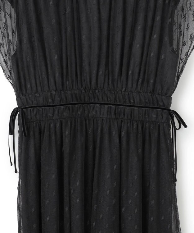 23区 【APPLAUDIR】シャーリングカットチュール ドレス ブラック系