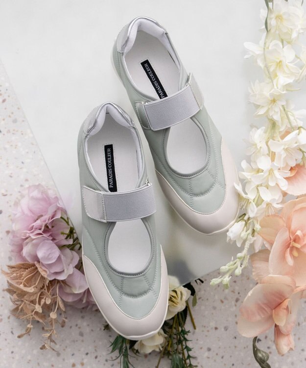 Bridget Birkin 【PARADIS COULEUR】ロープロファイルメリージェーンスニーカー グリーンコンビ