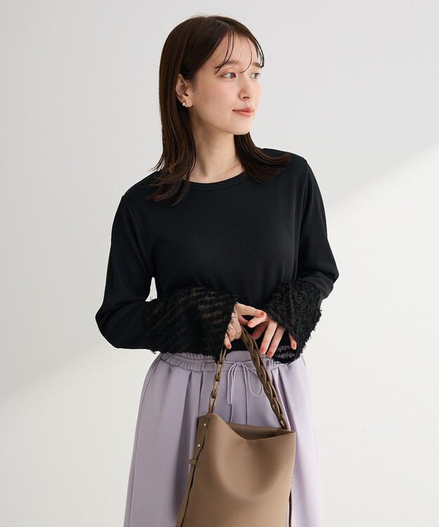 Green Parks 袖フェザードッキングプルオーバー Black