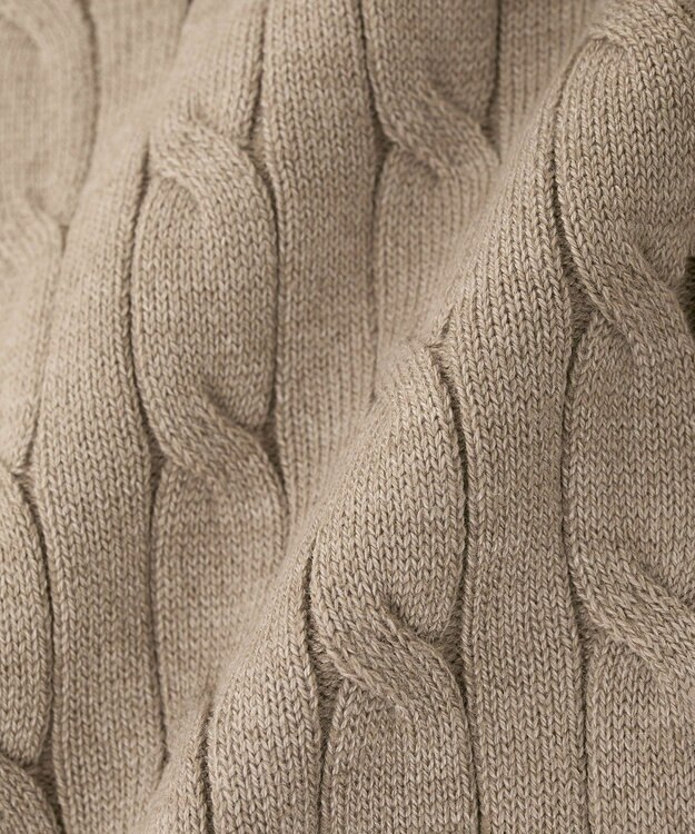 AMERICAN HOLIC ケーブル5分袖ニットプルオーバー Beige