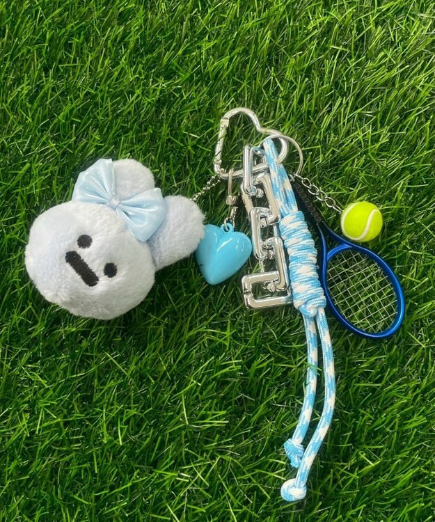 WEGO リボンウサギセットキーホルダー サックス