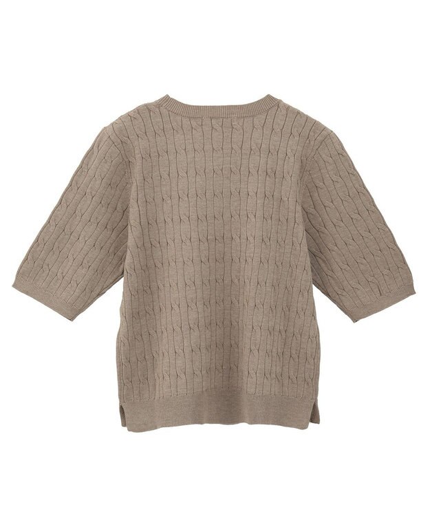 AMERICAN HOLIC ケーブル5分袖ニットプルオーバー Beige