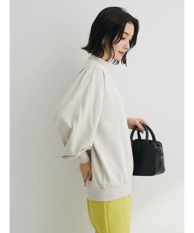 Green Parks 袖ギャザーボリューム裏毛プルオーバー Light Beige