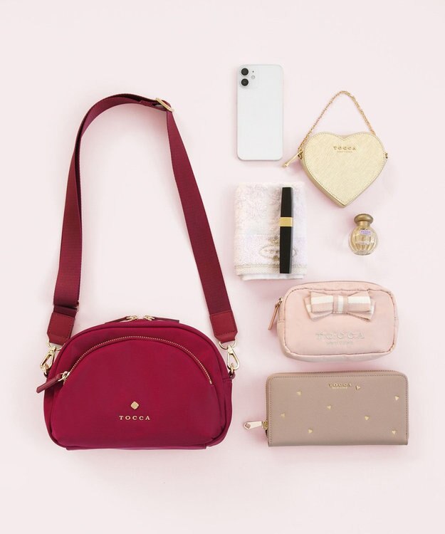 TOCCA 【撥水】LUNAE NYLON BAG ショルダーバッグ レッド系