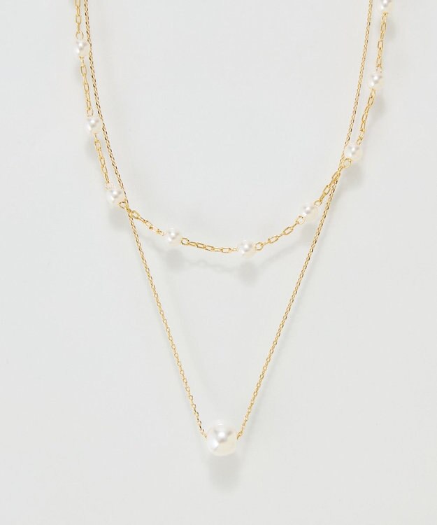 Phoebe <オンワード限定セット>2ラインエレガントパールネックレス×グリームスウィングピアス ホワイト