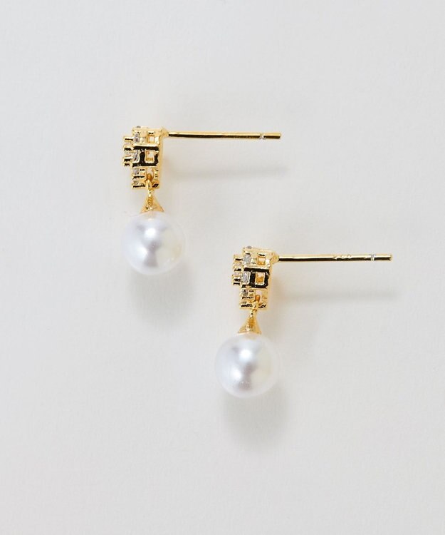 Phoebe <オンワード限定セット>2ラインエレガントパールネックレス×グリームスウィングピアス ホワイト