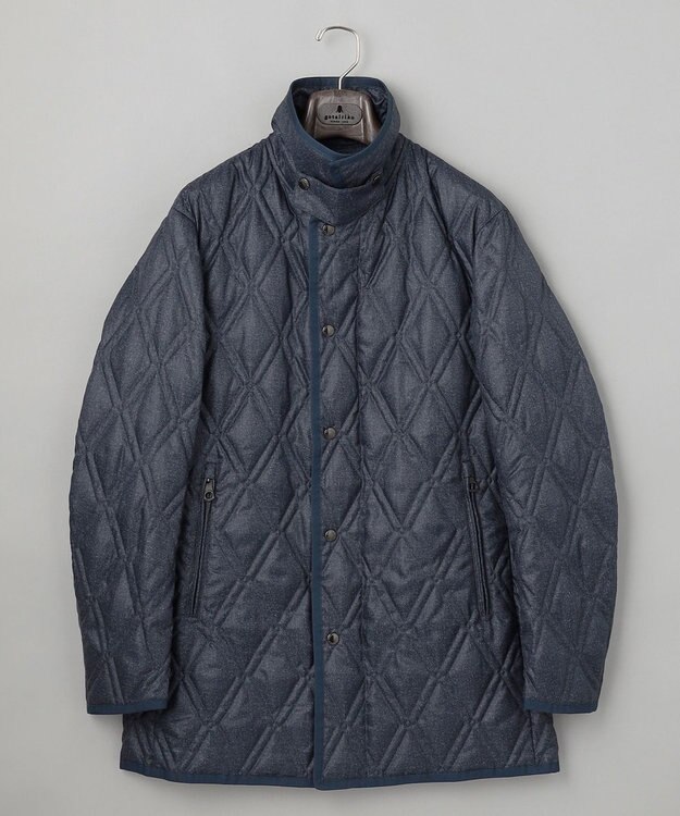 GOTAIRIKU 【仕事で着用可】ブライトシャンブレー キルティング ドレスダウン ネイビー系8
