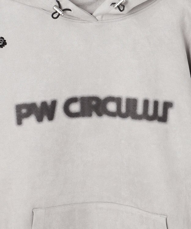 PW CIRCULUS 2025 NEW！【手洗い洗濯可】【MEN】キャットグラフィック スエードライク デタッチャブルフーディ ゴルフ グレー系