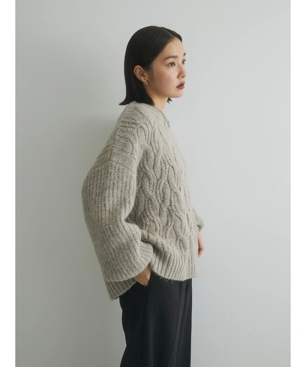 Green Parks armonia. ケーブルニットプルオーバー Beige