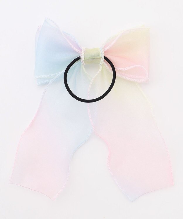 ANY KIDS オーガンジーリボンヘアポニー レインボー