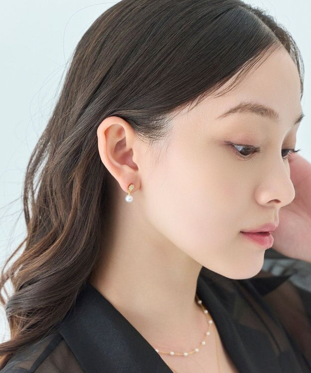 Phoebe <オンワード限定セット>2ラインエレガントパールネックレス×グリームスウィングピアス ホワイト