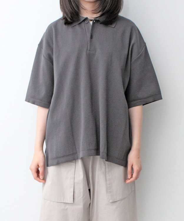 UNISEX】PAPER KINT HAIF SLEEVE OVERSIZED ポロシャツ / WHITE MAILS 