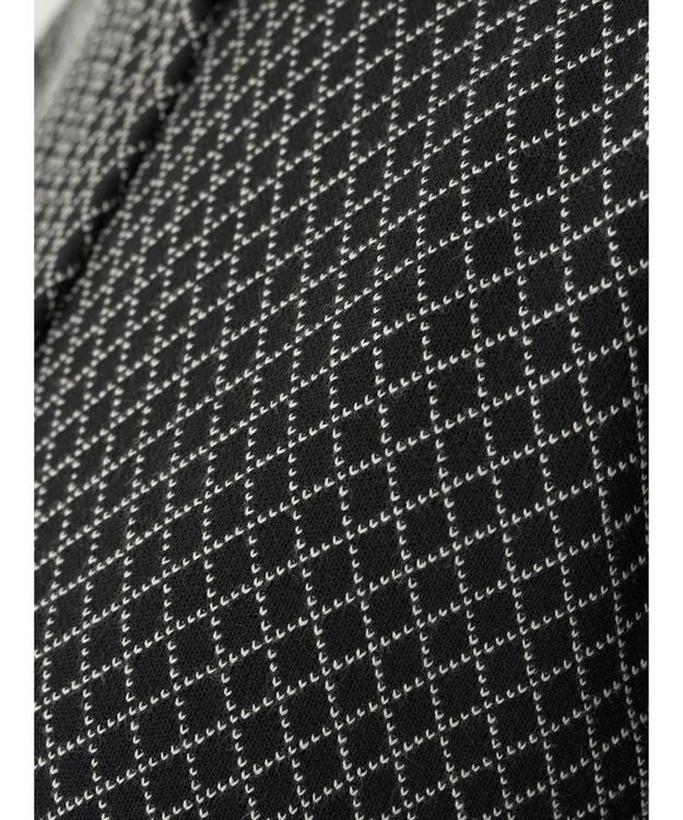 earth music&ecology ダイヤ柄ジャガードカーディガン Black