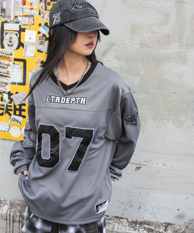 WEGO 【ユニセックス着用ITEM】ナンバリングホッケーT（LS） グレー