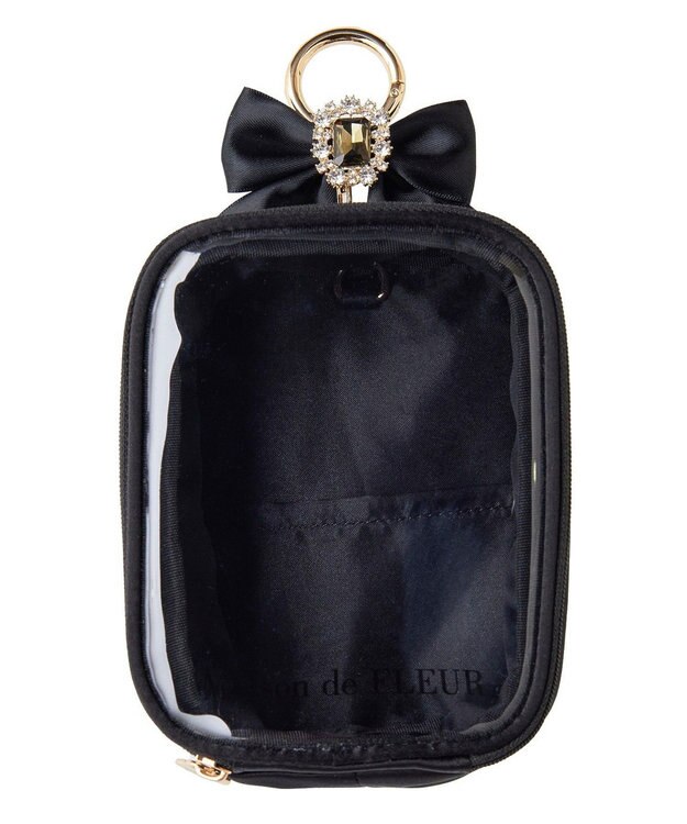 Maison de FLEUR ビジューリボンクリアポーチS Black