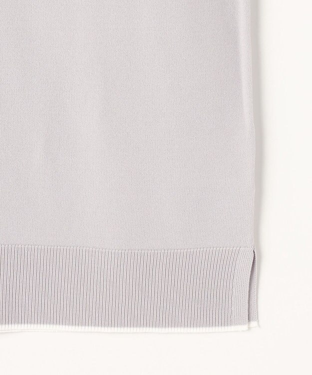 ANY SIS S 【アイスタッチ】ポロ ニット ライトグレー×オフ