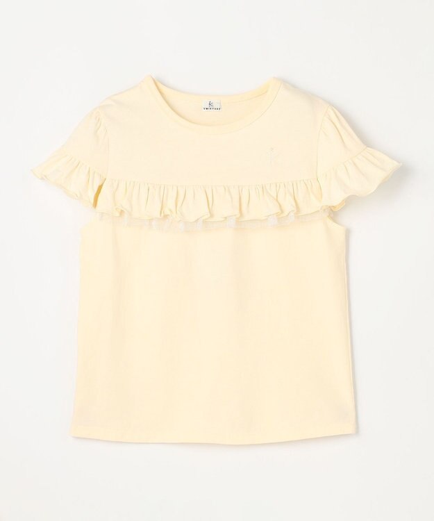 組曲 KIDS 【UVケア】【110-140㎝】フレアラッフル Tシャツ クリーム