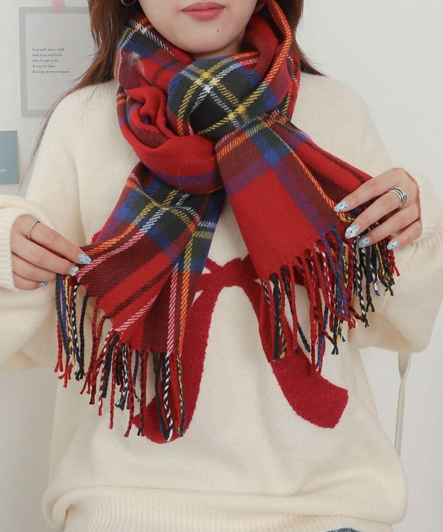 WEGO 【マフラー】大判ストール レッド