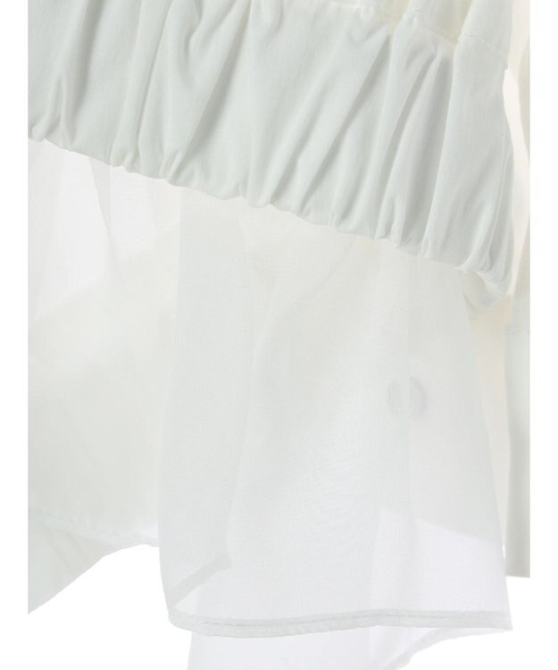 YECCA VECCA シアーMIXアシメシャツ Off White