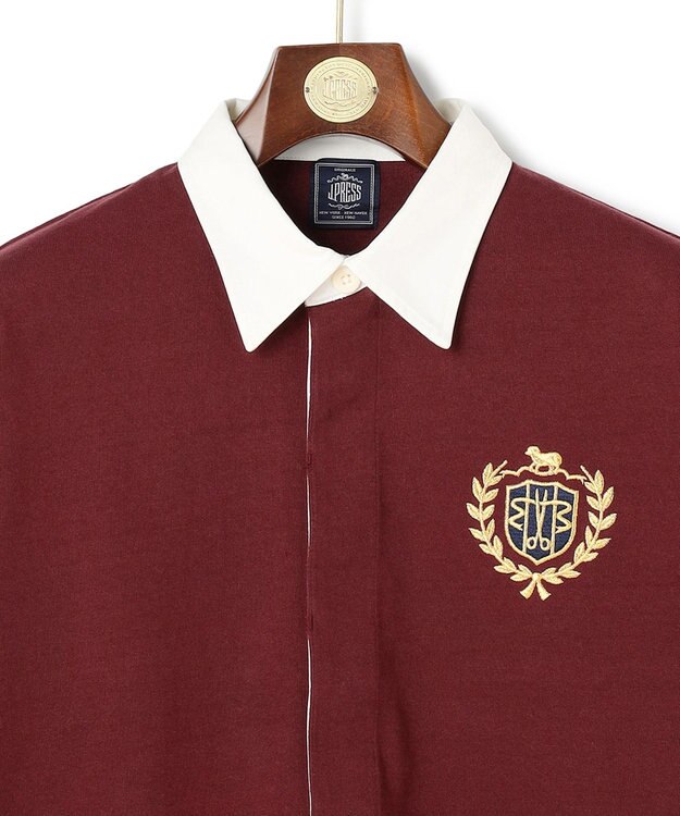 J.PRESS MEN 【J.PRESS ORIGINALS × CLUEL】【UNISEX】クレストロゴ ラガーシャツ ワイン系