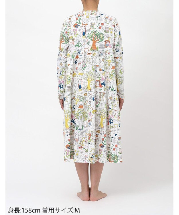 tsumori chisato SLEEP ツモリチサト ルームウエア ワンピース 長袖 綿100%(本体) ロング丈(ふくらはぎ付近) UNX533 /ワコール アイボリー