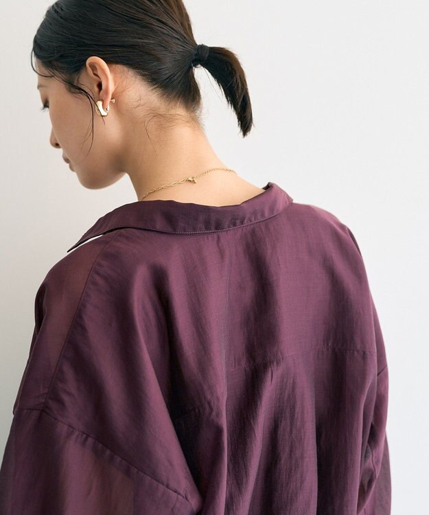 YECCA VECCA 【2点SET】シアーシャツ×Aラインキャミワンピース Purple